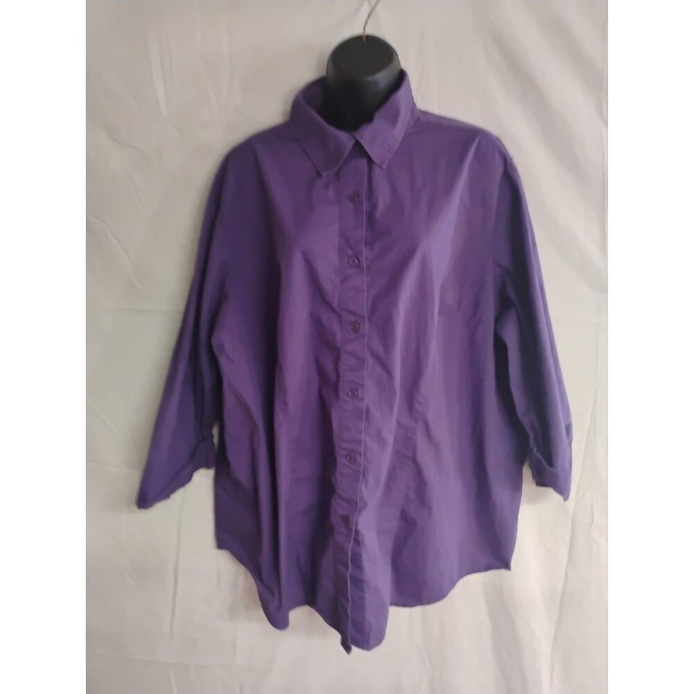 Chelsea Studio 1 X Women's Purple Button 3/4 Sleeve